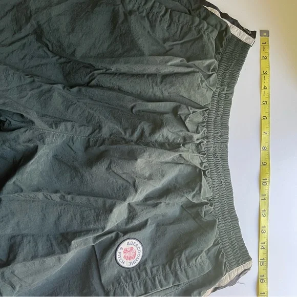 Vintage Abercrombie Snap Button Tearaway Nylon Pants Indian Y2K Baggy Green L - Picture 10 of 11